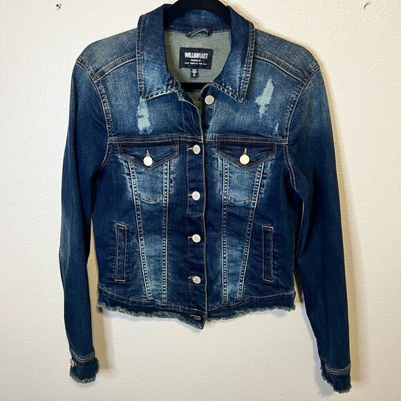 William Rast Distressed Denim Jacket Size M - Picture 1 of 5